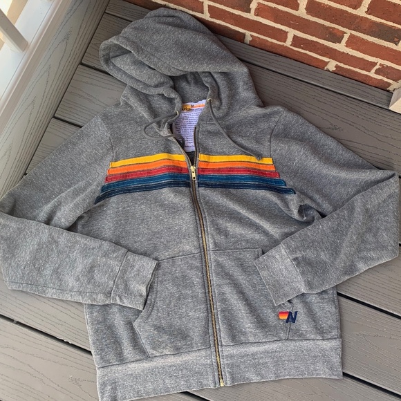 Aviator Nation 5 Stripe Zip Hoodie - Picture 2 of 13